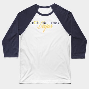 Dueling Pianos.Vegas Navy Blue & Yellow Stylish Baseball T-Shirt